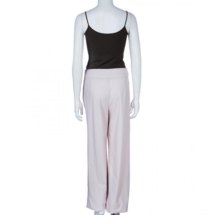 Pre Owned Armani Collezioni Beige Wide Leg Trousers L
