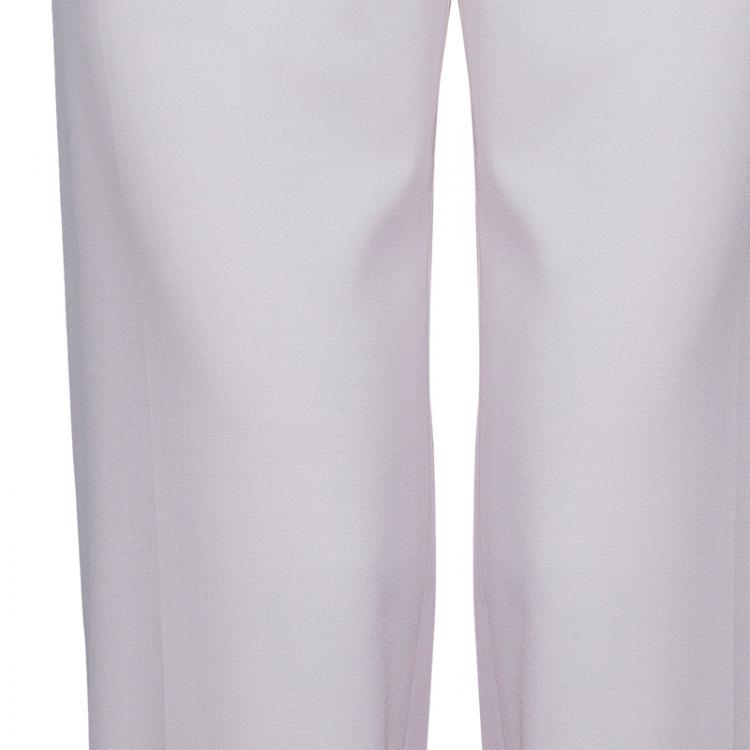 Pre Owned Armani Collezioni Beige Wide Leg Trousers L