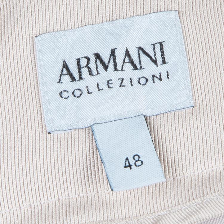 Pre Owned Armani Collezioni Beige Wide Leg Trousers L