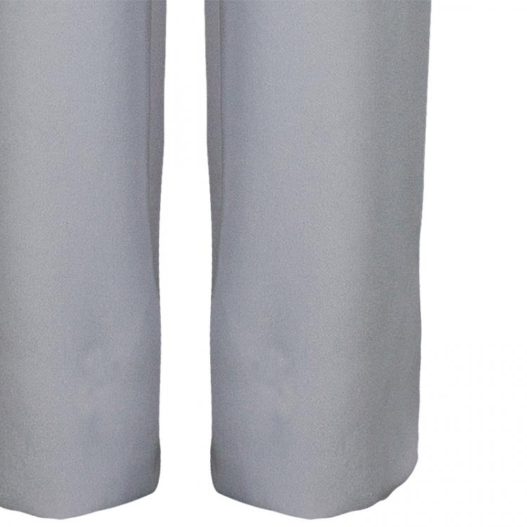 Pre Owned Armani Collezioni Grey Wide Leg Trousers M