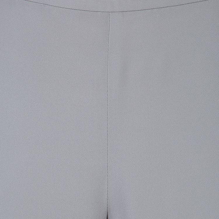 Pre Owned Armani Collezioni Grey Wide Leg Trousers M