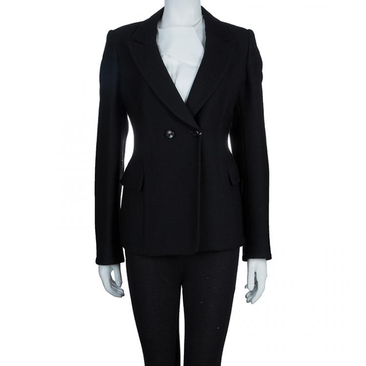 Pre Owned Armani Collezioni Black Notched Collar Blazer L