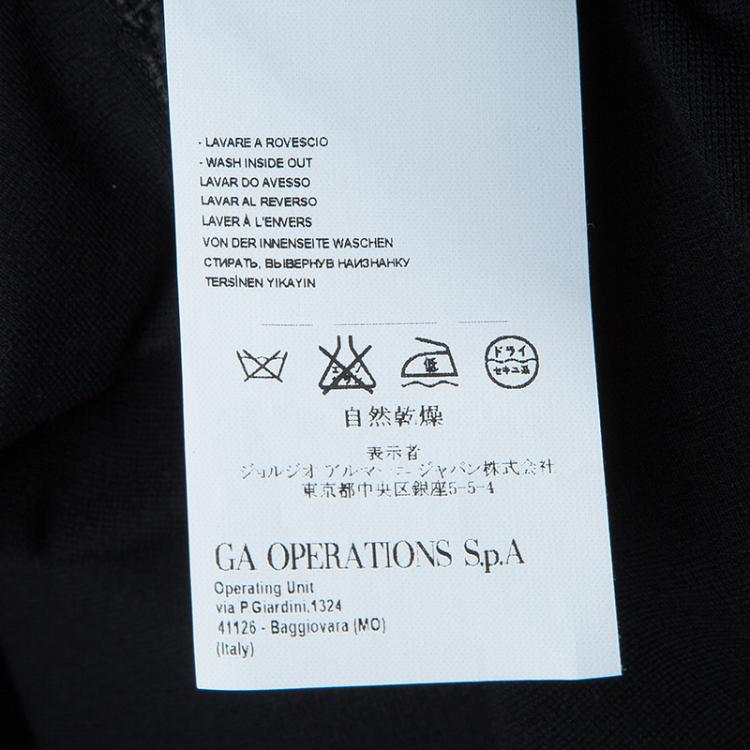 Pre Owned Armani Collezioni Black Knit Ruched Short Sleeve Overlap Dress M