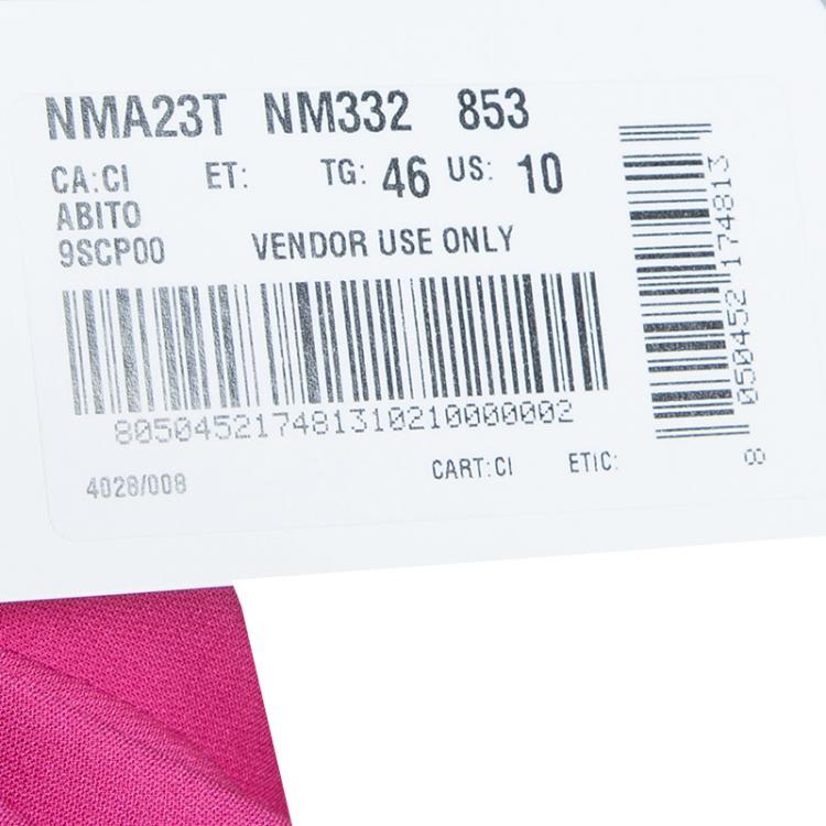 Pre Owned Armani Collezioni Pink Elasticised Waist Short Sleeve Silk Dress L
