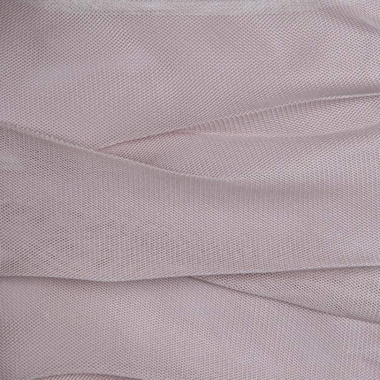 Pre Owned Armani Collezioni Lavender Mesh Overlay Ruched Crop Top L