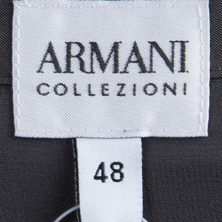 Pre Owned Armani Collezioni Grey Silk Sleeveless Sheath Dress L