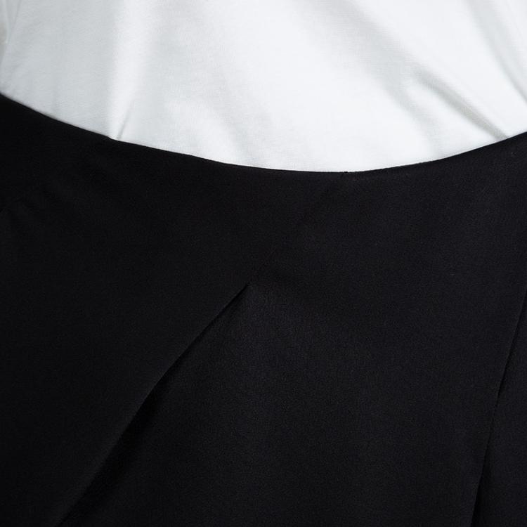 Pre Owned Armani Collezioni Black Draped Knee Length Skirt M
