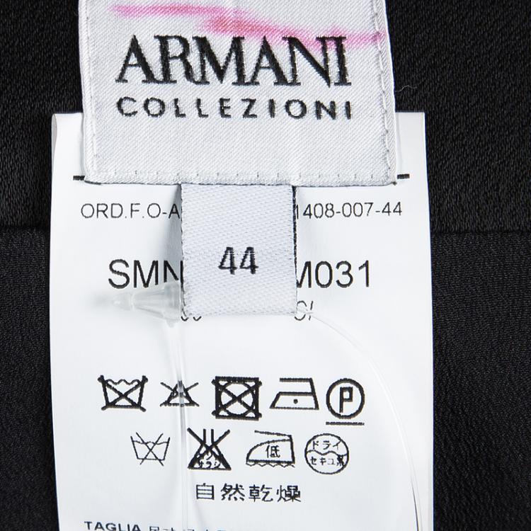 Pre Owned Armani Collezioni Black Draped Knee Length Skirt M