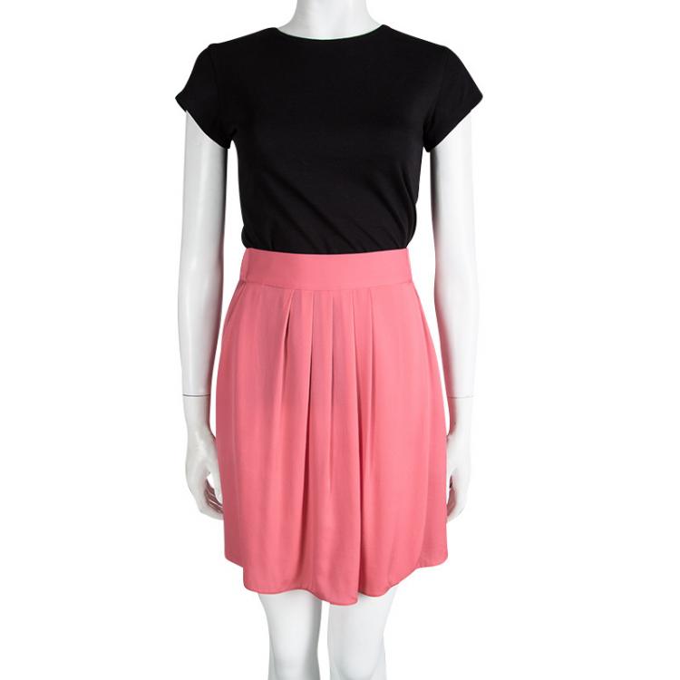 Pre Owned Armani Collezioni Pink Silk Divided Skirt L