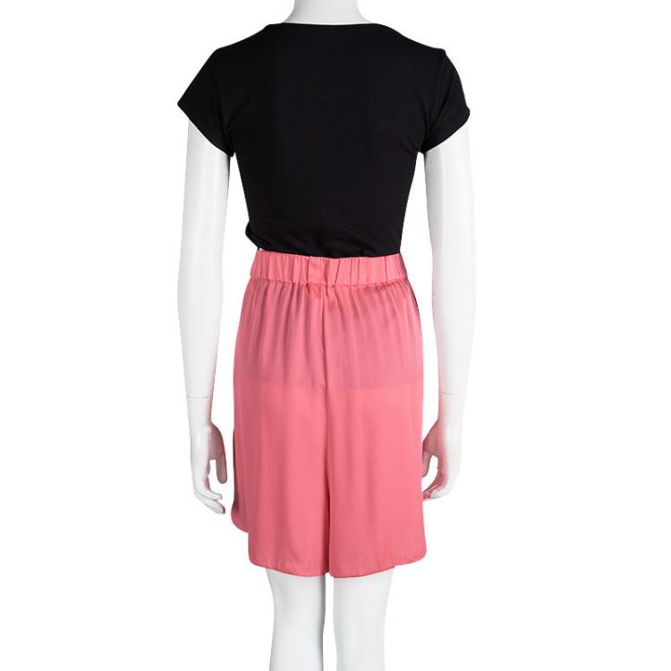 Pre Owned Armani Collezioni Pink Silk Divided Skirt L