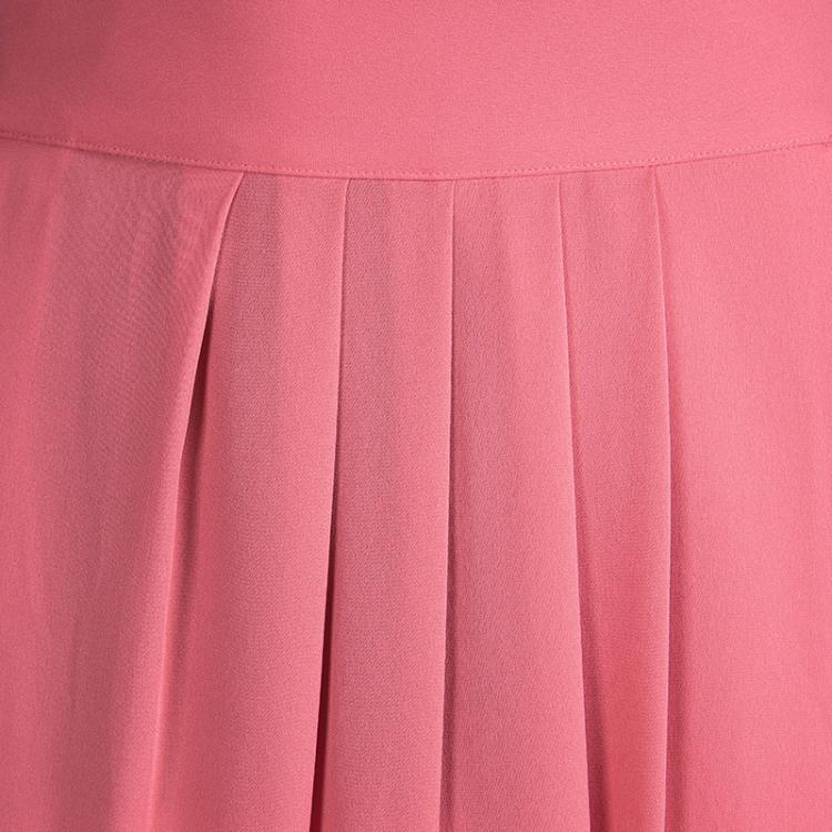 Pre Owned Armani Collezioni Pink Silk Divided Skirt L