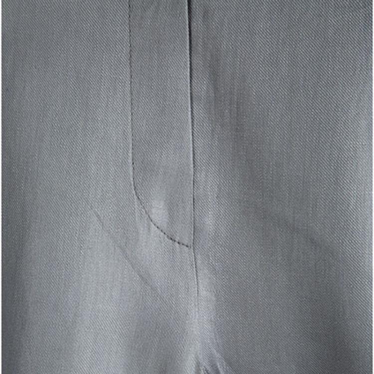 Pre Owned Armani Collezioni Grey Linen Wide Leg Trousers XL
