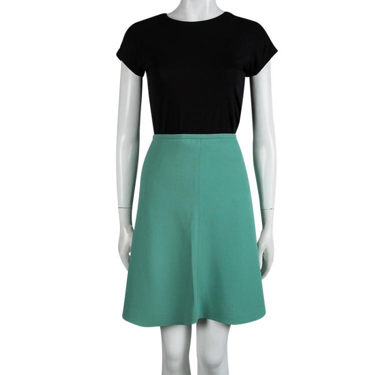 Pre Owned Armani Collezioni Green Volant Mini Skirt S