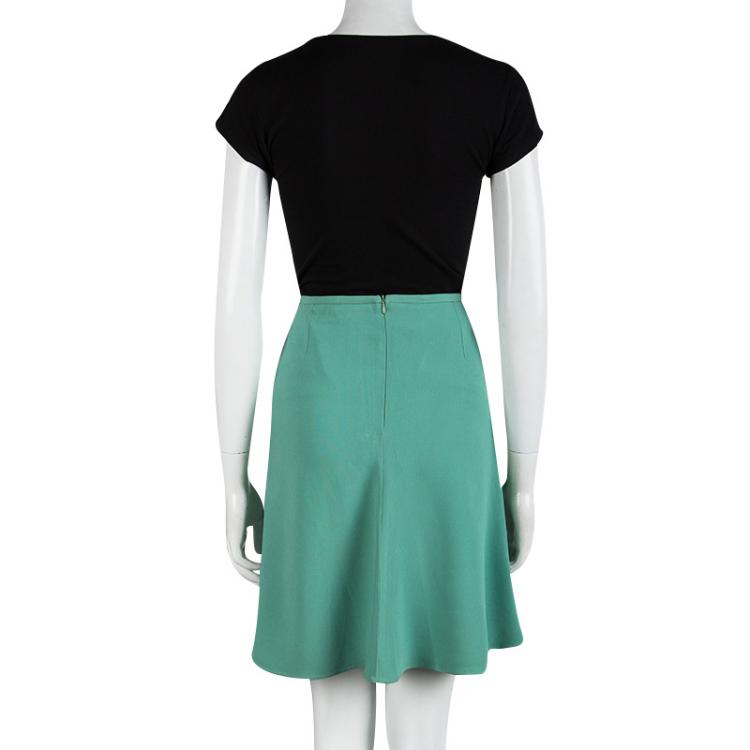 Pre Owned Armani Collezioni Green Volant Mini Skirt S