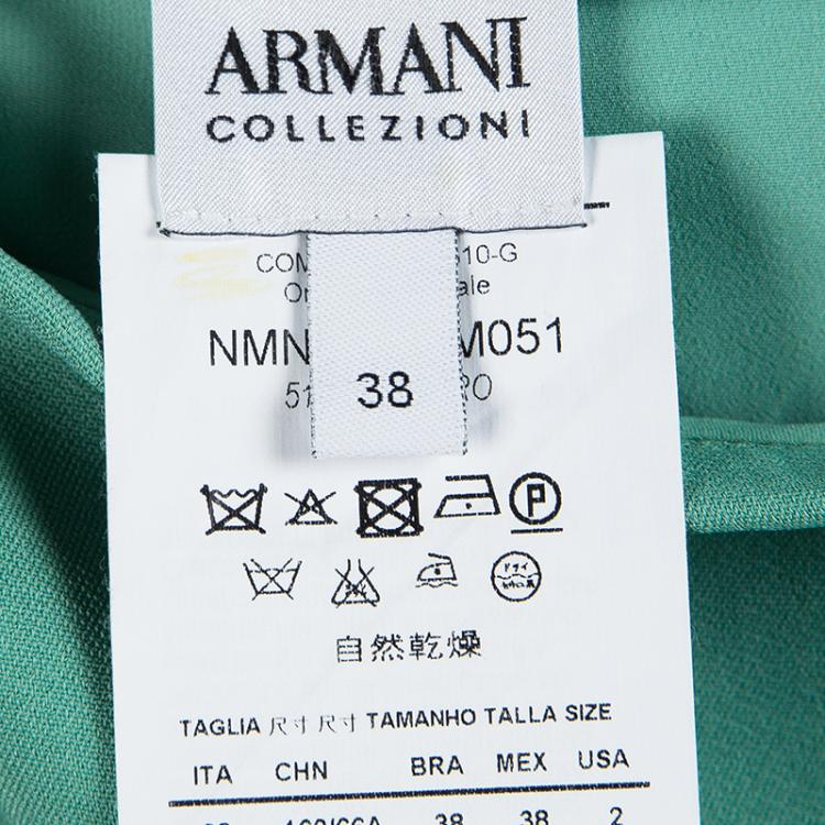 Pre Owned Armani Collezioni Green Volant Mini Skirt S