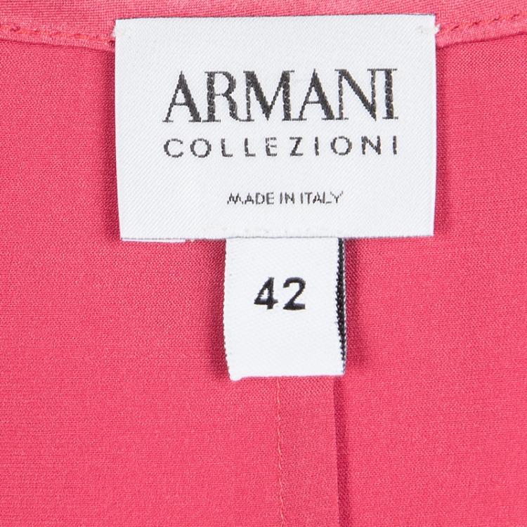Pre Owned Armani Collezioni Pink Silk Sleeveless Top M