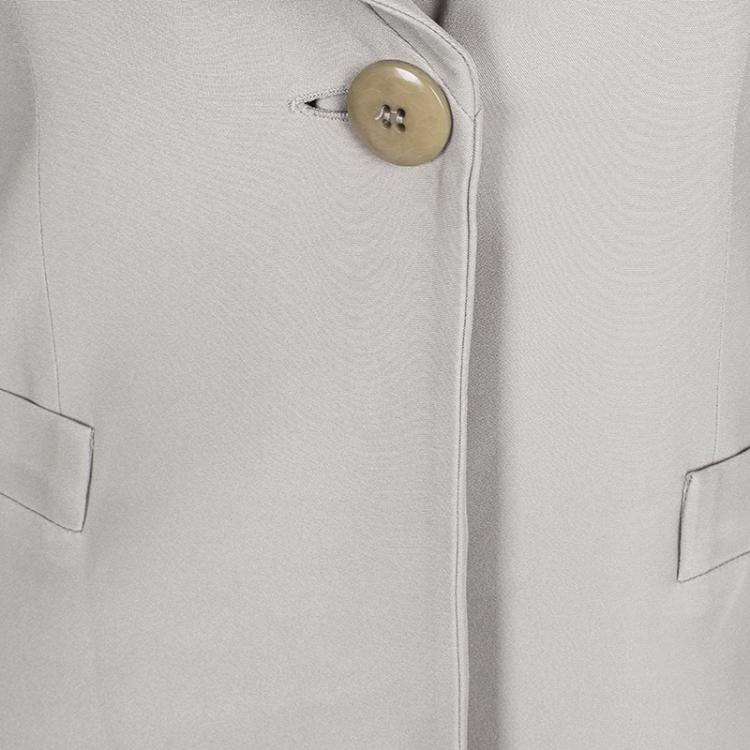 Pre Owned Armani Collezioni Grey Notched Collar Tailored Blazer M