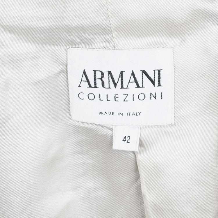 Pre Owned Armani Collezioni Grey Notched Collar Tailored Blazer M