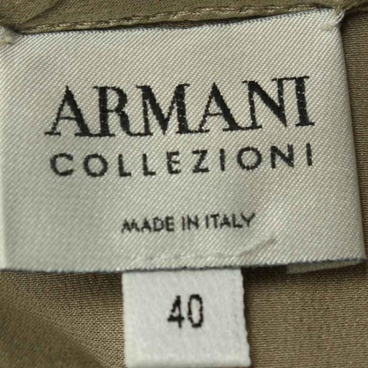 مملوكة مسبقًا Armani Collezioni Beige Silk Wrap Top S