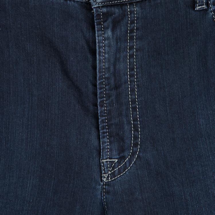 Pre Owned Armani Collezioni Indigo Dark Wash Faded Effect Denim Boot Cut Jeans L