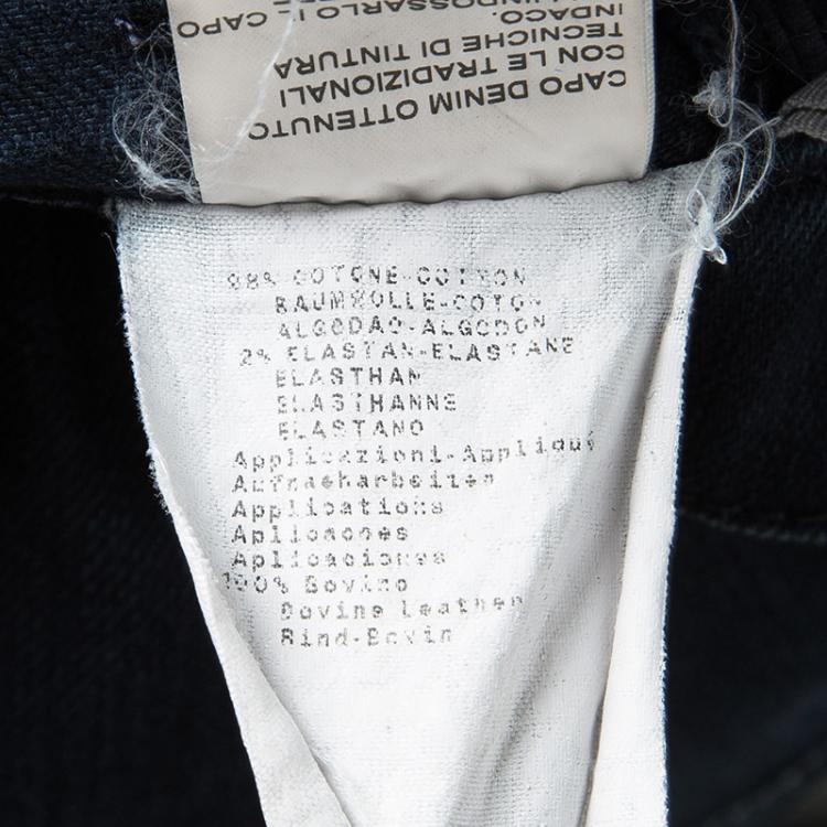Pre Owned Armani Collezioni Indigo Dark Wash Faded Effect Denim Boot Cut Jeans L