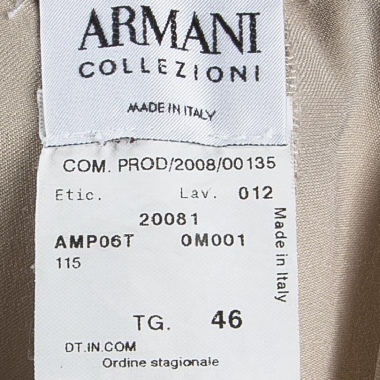Pre Owned Armani Collezioni Beige Wide Leg Pants L