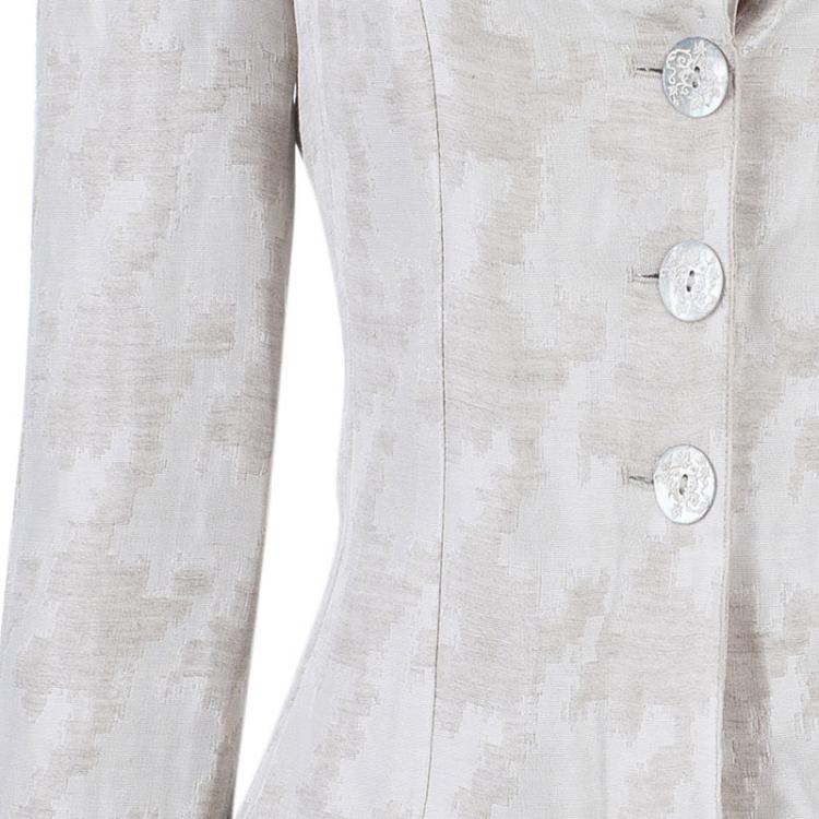 Pre Owned Armani Collezioni Beige White Jacket S