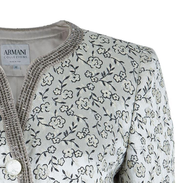 Pre Owned Armani Collezioni Monochrome Two-Button Jacket M