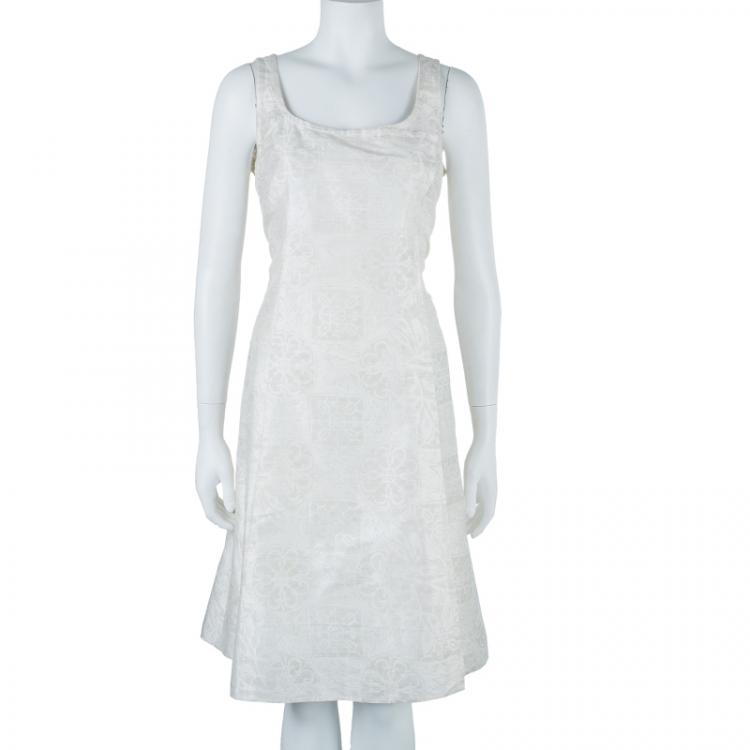 مملوكة مسبقًا Armani Collezioni Off-white Textured Dress M