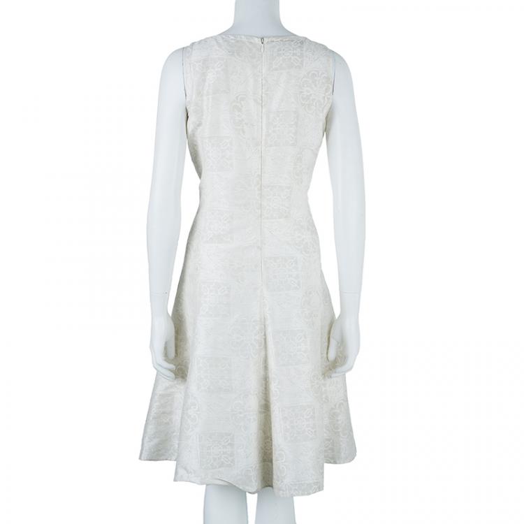 مملوكة مسبقًا Armani Collezioni Off-white Textured Dress M