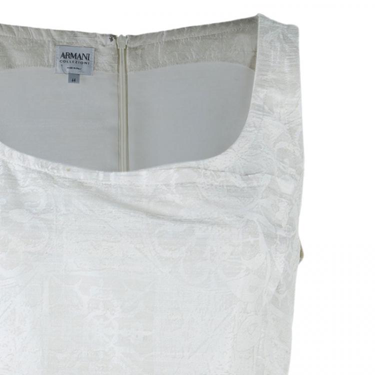 مملوكة مسبقًا Armani Collezioni Off-white Textured Dress M