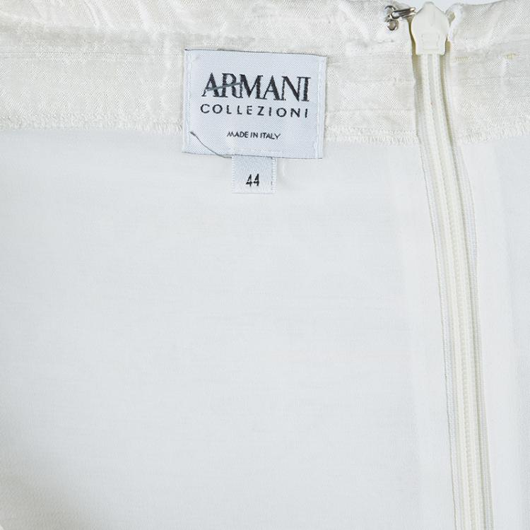 مملوكة مسبقًا Armani Collezioni Off-white Textured Dress M