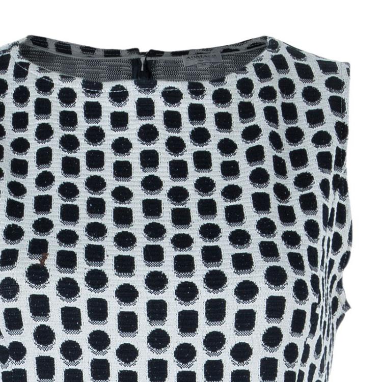 Pre Owned Armani Collezioni Monochrome Dotted Dress M