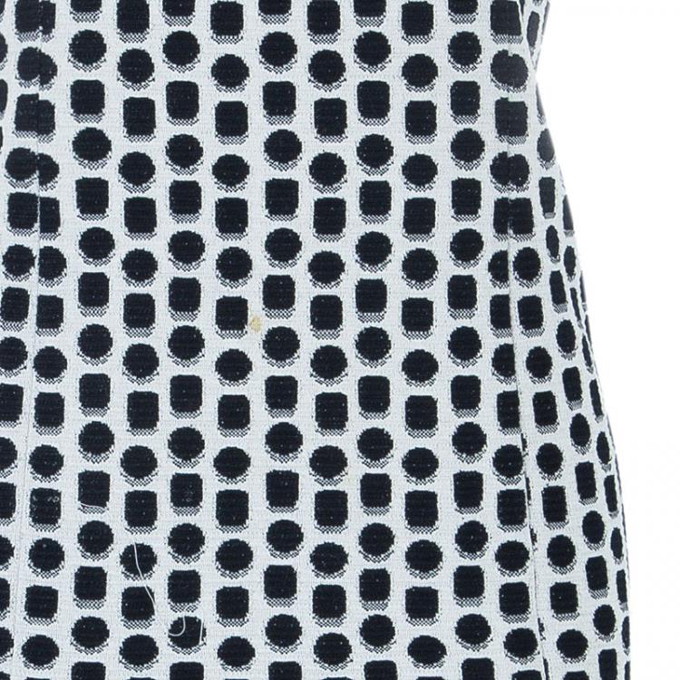 Pre Owned Armani Collezioni Monochrome Dotted Dress M