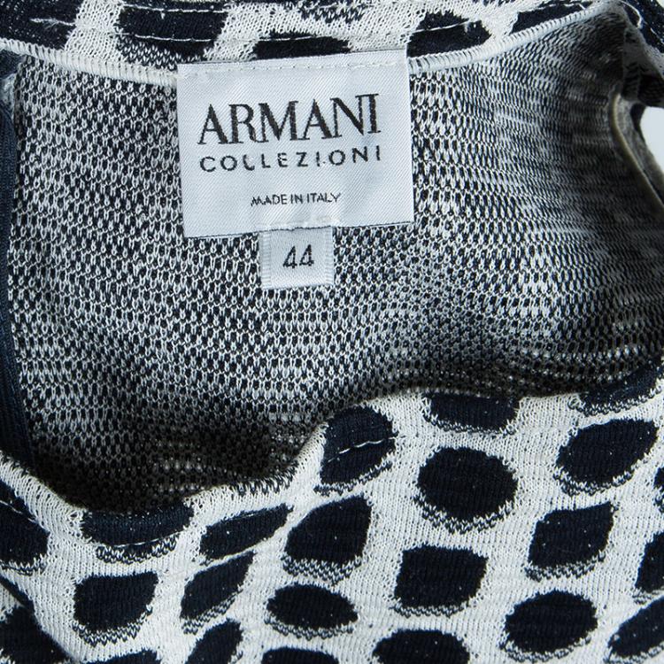 Pre Owned Armani Collezioni Monochrome Dotted Dress M