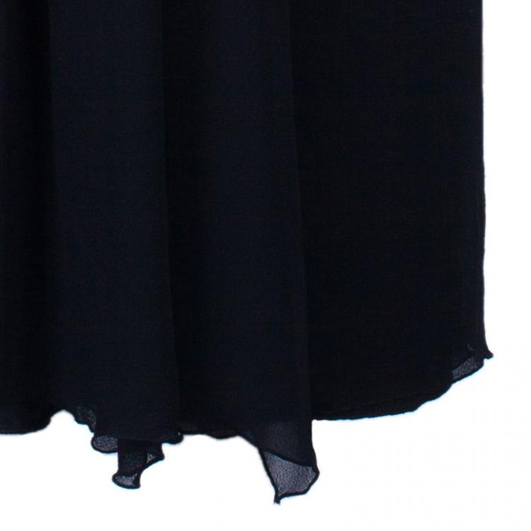 مملوكة مسبقًا Armani Collezioni Black Sleeveless Gathered Dress M