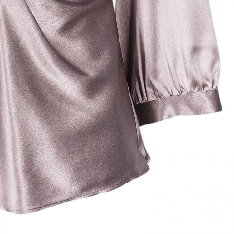 Pre Owned Armani Collezioni Beige Silk Top S