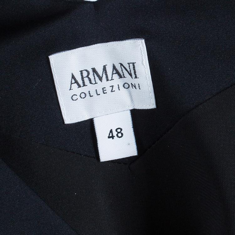 Pre Owned Armani Collezioni Black Sleeveless Silk Gown L