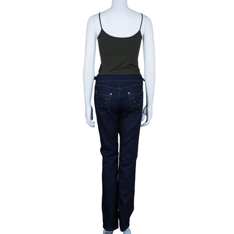 Pre Owned Armani Collezioni Blue Denim Trousers M