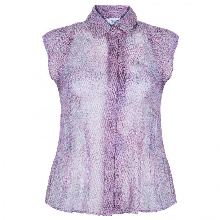 Pre Owned Armani Collezioni Floral Chiffon Top M