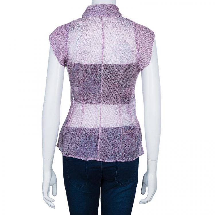 Pre Owned Armani Collezioni Floral Chiffon Top M
