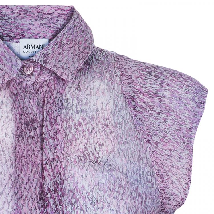 Pre Owned Armani Collezioni Floral Chiffon Top M