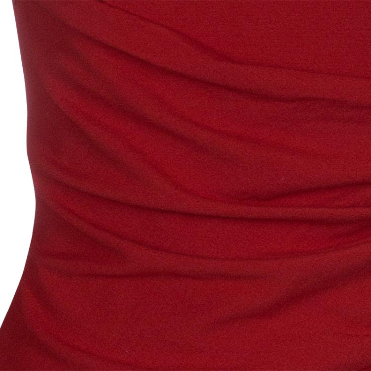Pre Owned Armani Collezioni Red Draped Dress S