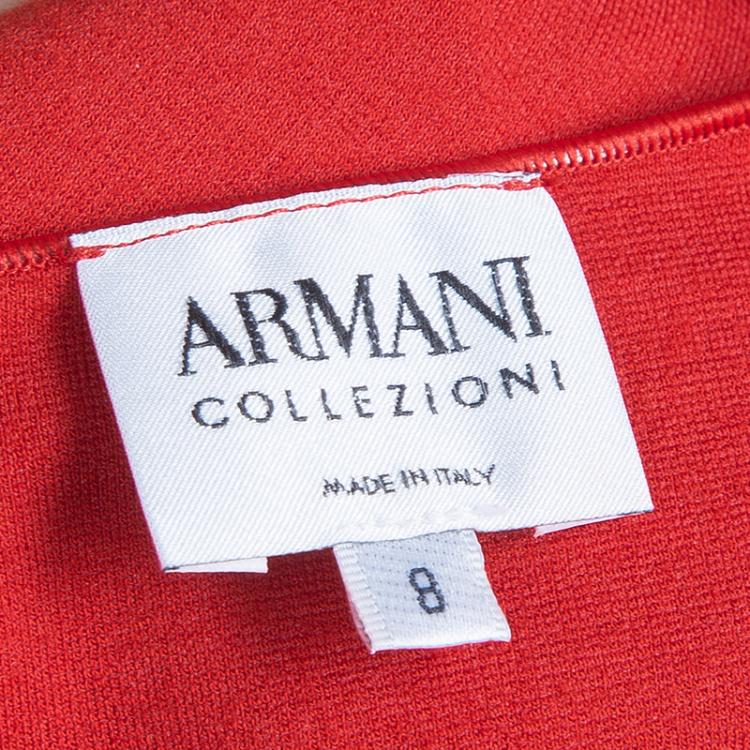 Pre Owned Armani Collezioni Red Draped Dress S