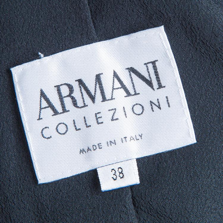 Pre Owned Armani Collezioni Black Rose Blazer S