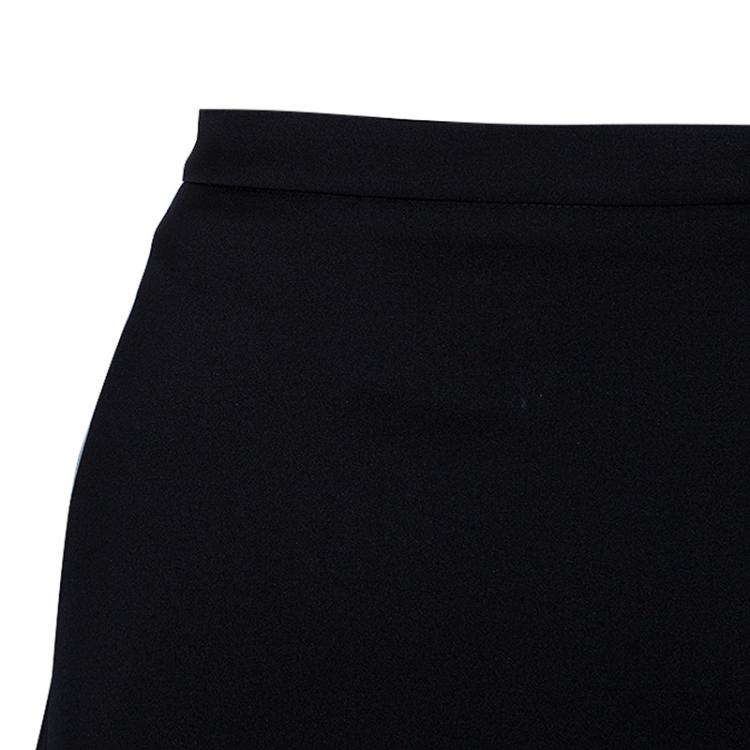 Pre Owned Armani Collezioni Black Silk Ruffle Skirt M