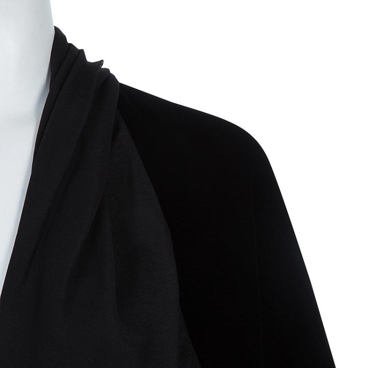 Pre Owned Armani Collezioni Black Satin and Velvet Jacket L