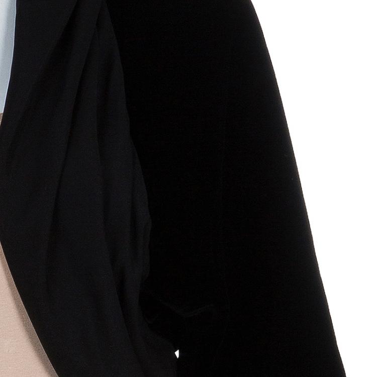 Pre Owned Armani Collezioni Black Satin and Velvet Jacket L
