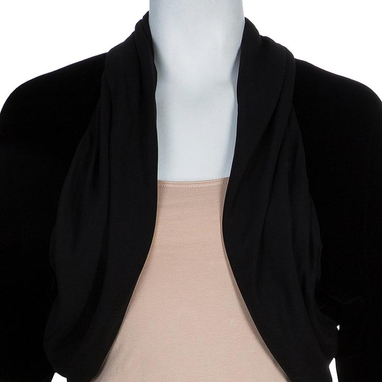 Pre Owned Armani Collezioni Black Satin and Velvet Jacket L