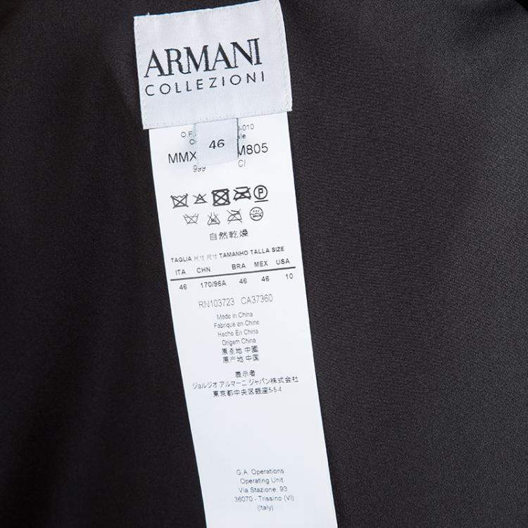 Pre Owned Armani Collezioni Black Satin and Velvet Jacket L